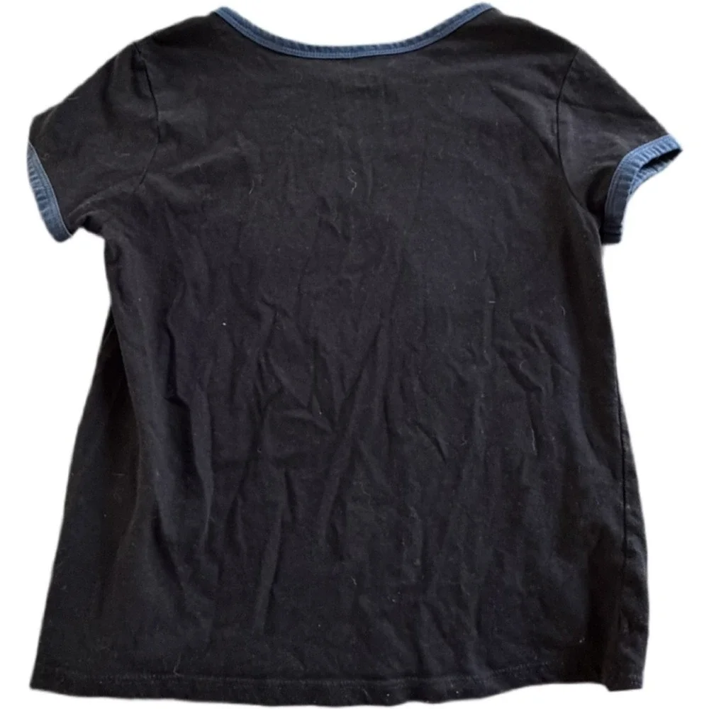 Justice Athletics Unicorn Graphic T-Shirt Girls Small 7/8 Black Short Sleeve